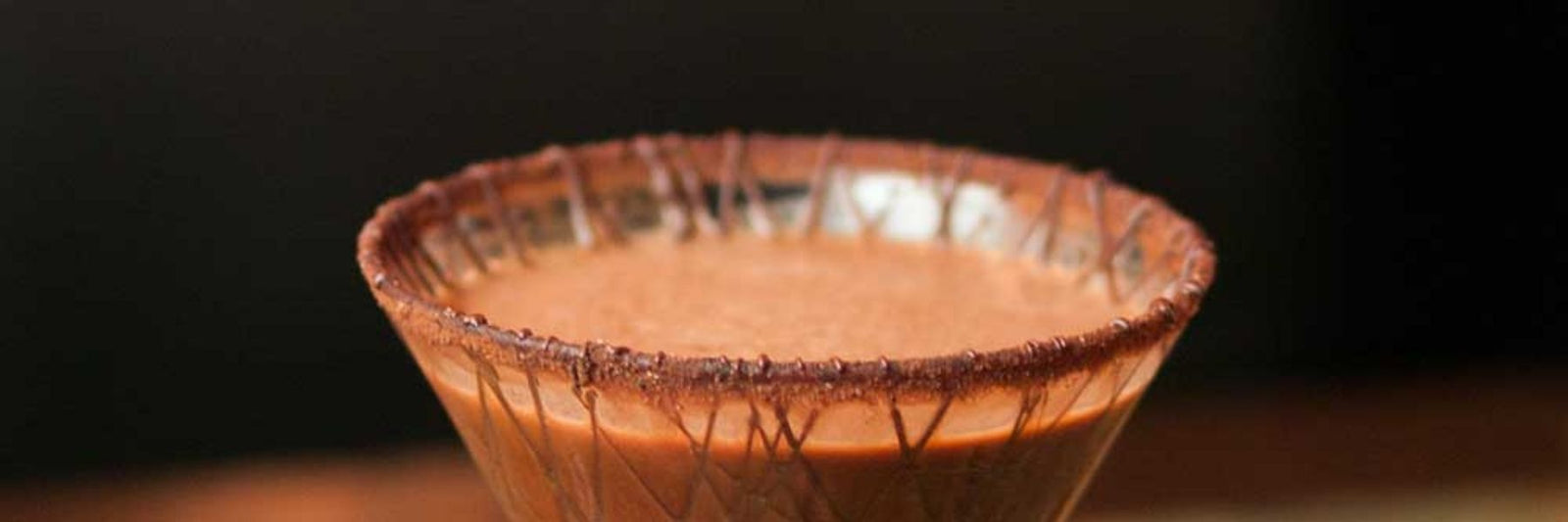 Dilettante Chocolates Classic Ephemere Martini with Chocolate Embellishments Around the Glass