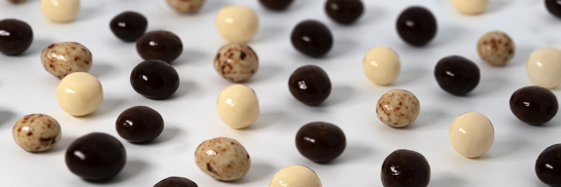 Dilettante Chocolates Espresso beans against a Plain White Background