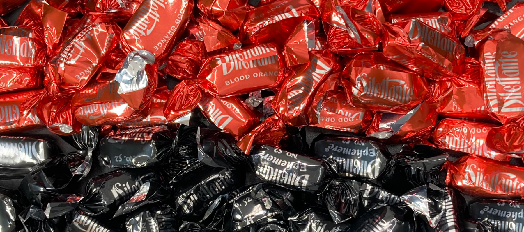 Dilettante Chocolates Halloween TruffleCremes Against a White Background