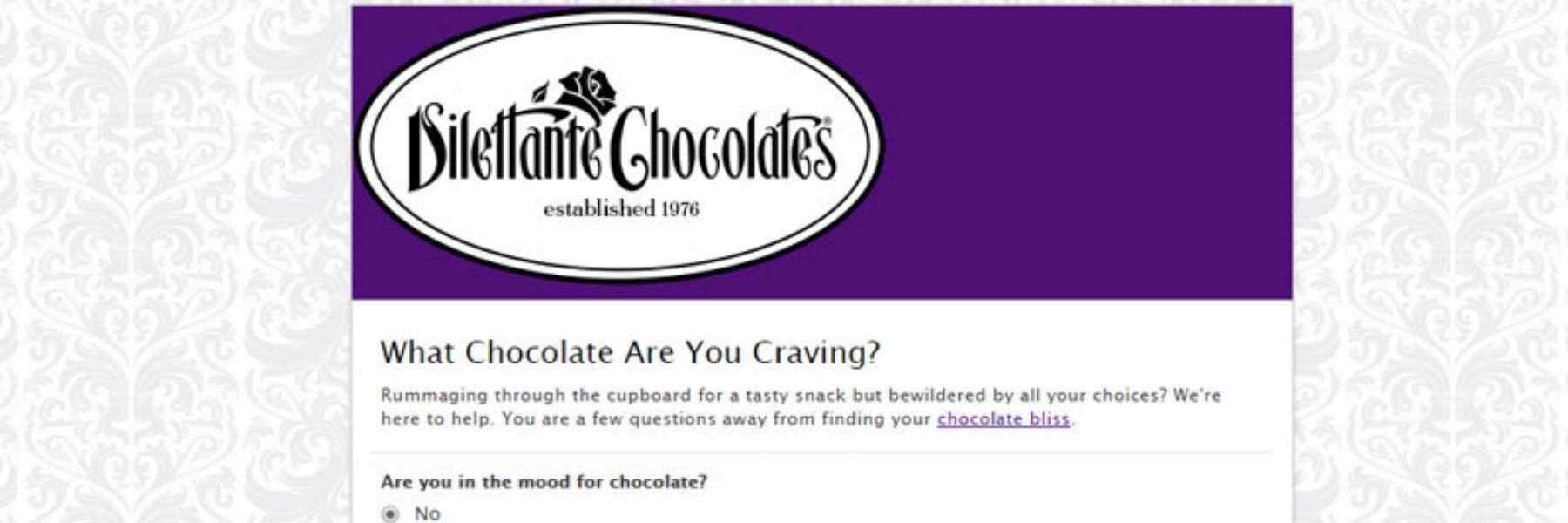 Dilettante Chocolates Chocolate Craving Quiz Blog Banner