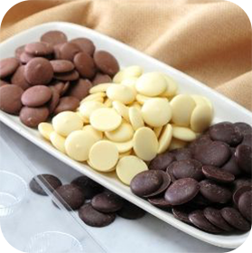 Dilettante Chocolates Milk, White, and Dark Chocolate Melting and Dipping Wafers