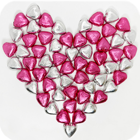 Dilettante Chocolates Dark and Milk Chocolate Heart Foils