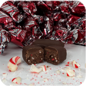 Dilettante Chocolates Candy Cane TruffleCremes in milk chocolate