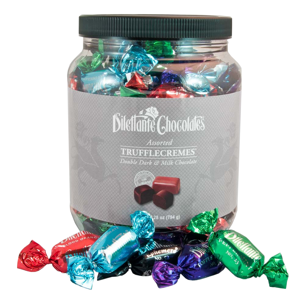 28-Ounce Assorted TruffleCreme Jar - Dilettante Chocolates