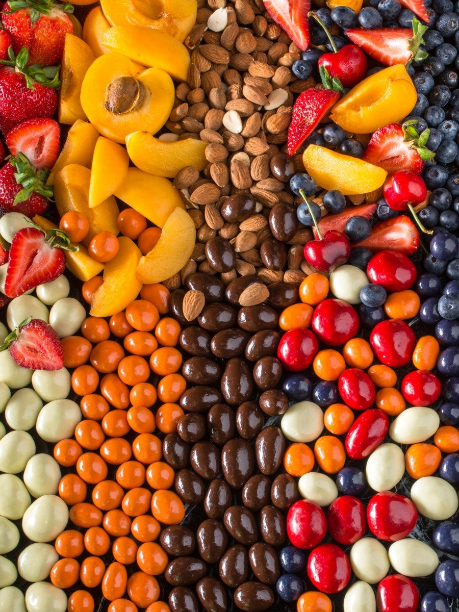 Dilettante Chocolates Chocolate-Covered Fruit and Nuts using real dried fruit to create each vibrant flavor