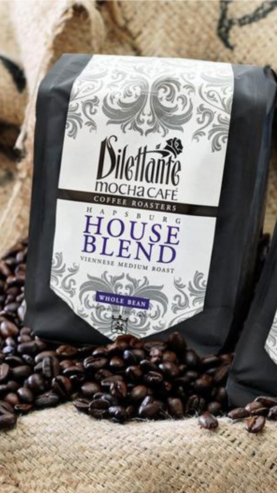 Dilettante Chocolates Hapsburg House Blend Espresso Beans, used in each of Dilettante's mocha café locations