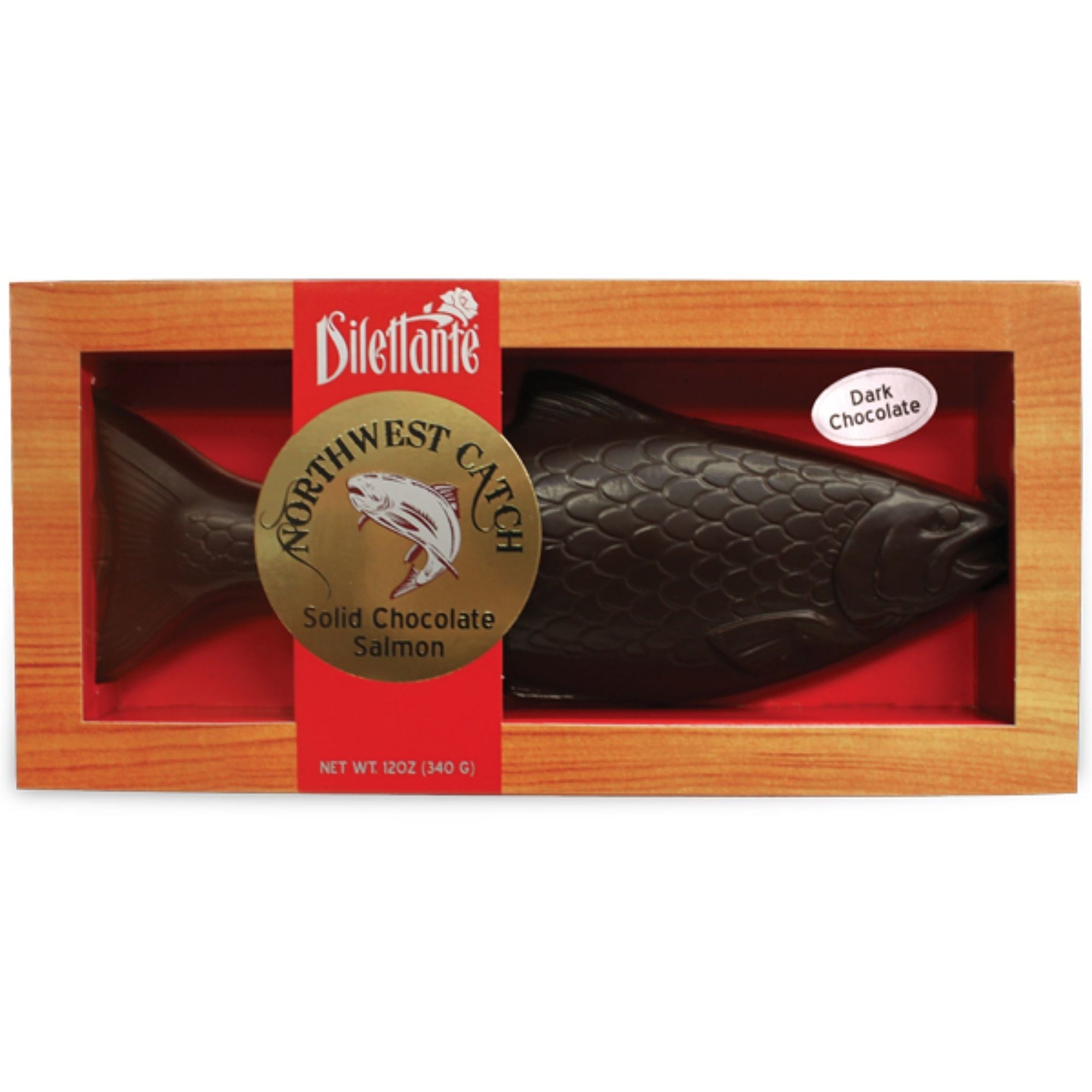 Dilettante Chocolates Dark Chocolate Almond Packaged in a Faux Trophy Case