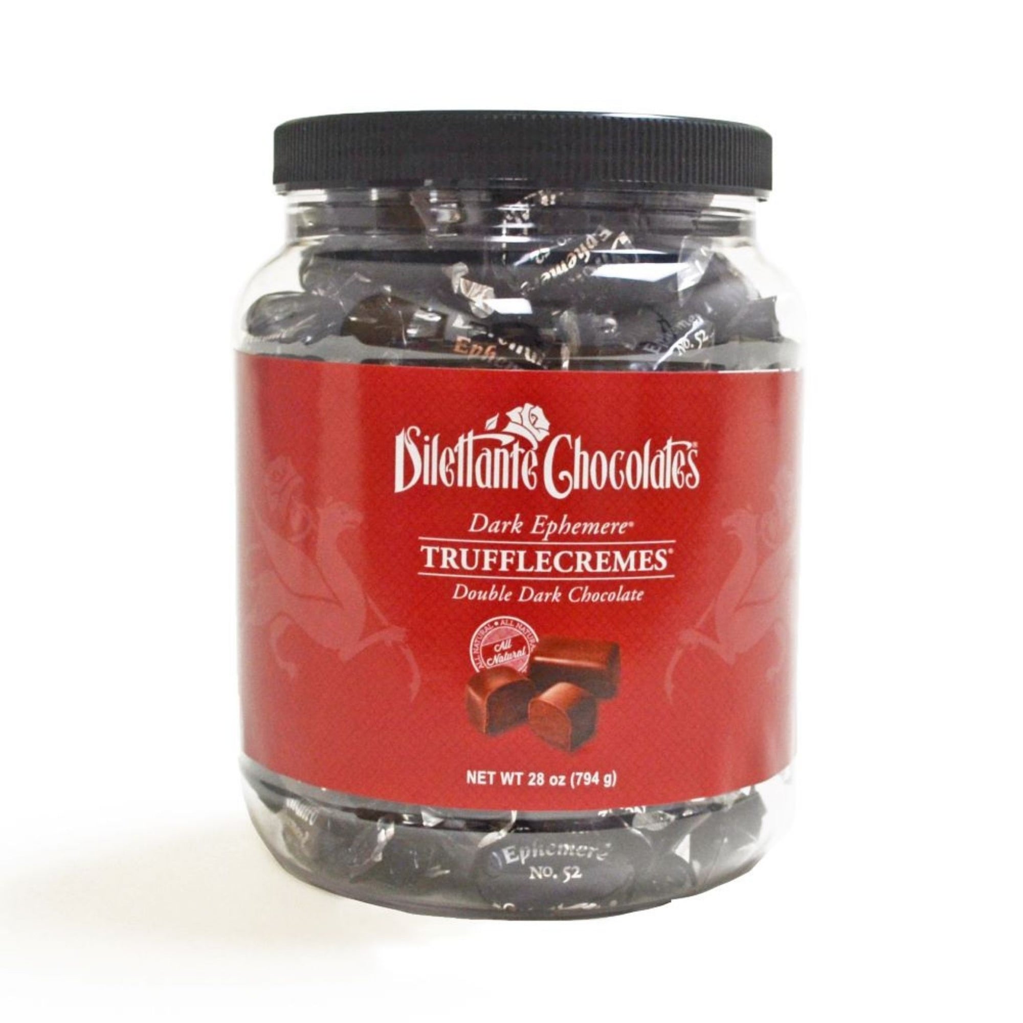 Dilettante Chocolates Dark Ephemere TruffleCremes Coasted in Double Dark Chocolate and Made with All Natural Ingredients